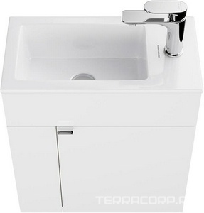 Тумба подвесная "" -50 см, 2 полки, БЕЗ раковины, цв. белый Kerama Marazzi LATO LA.50\WHT/LAT.50.1\WHT