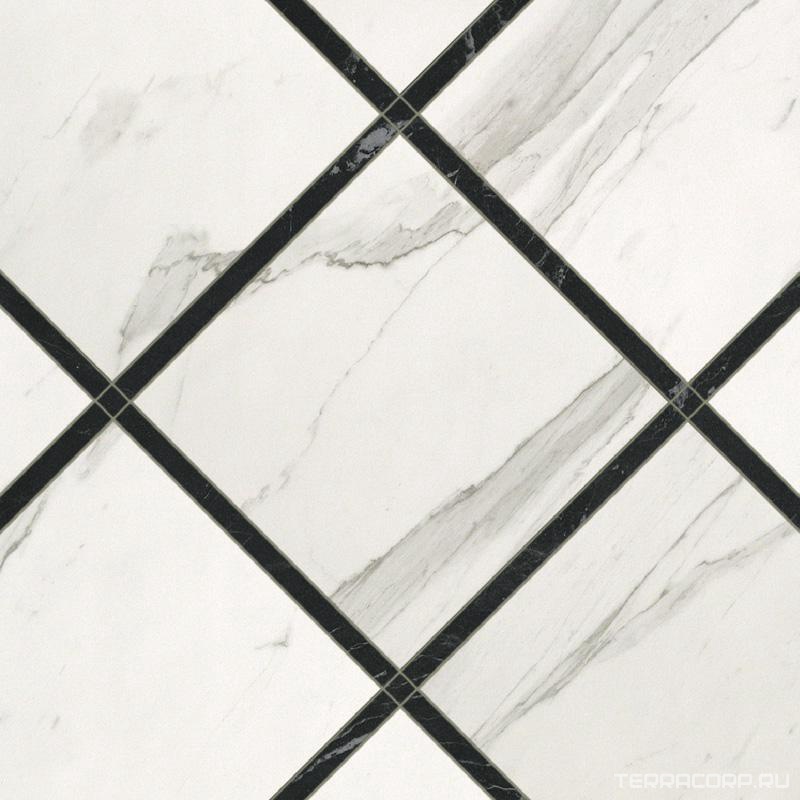 Керамогранит FAP Ceramiche Roma Incroci Statuario Grafite RT Lux 60x60 Серый, фото 3