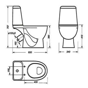 Унитаз-компакт Sanita luxe Max, косой выпуск, сиденье микролифт в компл. Sanita Luxe Max Lux WC.CC/Max/2-DM/WHT.G/S1 (MAXSLCC01040513)