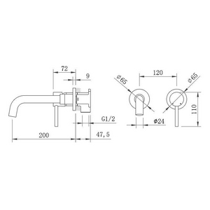 Смеситель для раковины, встраиваемый, с внутренней частью, ц. хром, ZZ Berges Morans 076011