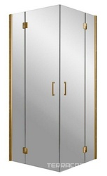 Душевое ограждение угловое квадратное, двери распашные AFA LUX 100 05 01 профиль бронза  стекло прозрачное, ZZ