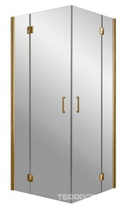 Душевое ограждение угловое квадратное, двери распашные  LUX 100 05 01 профиль бронза  стекло прозрачное, ZZ Vegas Glass AFA AFA LUX 100 05 01