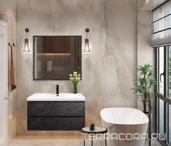 База под раковину подвесная с двумя выкатными ящиками,100x50x50см, без раковины, (цв.Antracite),  ZZ Cezares Molveno MOLVENO-100-2C-SO-ANTR