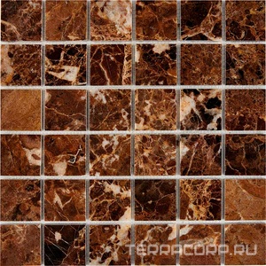 Мозаика Мастера Керамики Glass 218 Dark Emperador (чип 48x48) сетка 30.5х30.5 n/a 