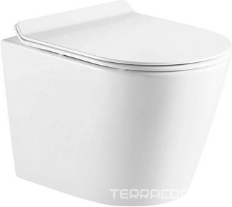 Унитаз подвесной  535x365x310 мм, безободковый с сиденьем микролифт, цв.белый, ZZ Azario FONTI AZ-402W