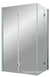 Душевое ограждение AFA-F 110x80x190 см, левое, угловое прямоугольное, двери распашные, профиль матовый хром, стекло прозрачное ZZ