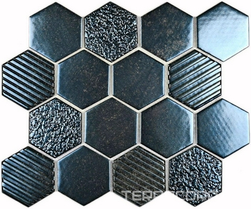 Мозаика Bonaparte Керамическая мозаика Saba Iron  (6x73x73) 30.4x26.4 Черный 