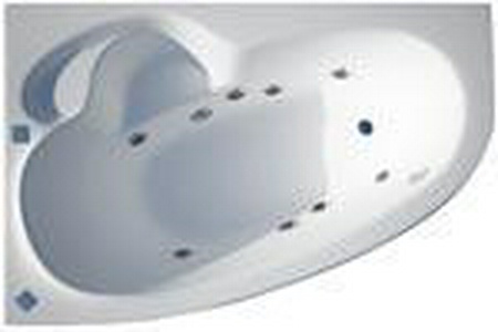 Ванна  (левая) 170х110х58,5см, гидромассаж хром, на раме, фронт. панель, слив/перелив в компл. + встроен.смеситель Ontario 77 цв.хром ZZ Thermolux Talia Talia 170 L гидромассаж + смес Ontario 77