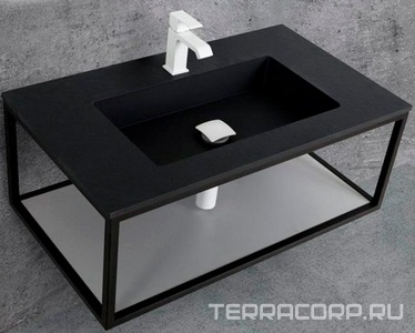 Одноярусный подвесной стальной сварной каркас под раковину, 80х46х30см, (цв.Nero),  ZZ Cezares Cadro CADRO-80/46/30-1C-SO-MET-ST