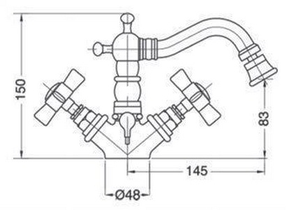 Смеситель для биде, с д/к, (цв. бронза)  ZZ Gaia Princeton RB 844 BR