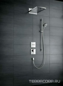 Душевой набор  S 120 3iet 90 см (штанга+шланг+лейка+мыльница), хром ZZ Hansgrohe Raindance Select 26631000