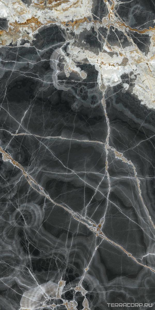 Керамогранит Ariostea Ultra Onici Onice Nero Lucidato (Shiny) 6 mm 150x300 Черный, фото 4