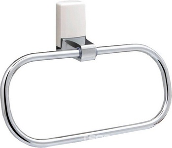 Полотенцедержатель-кольцо, Leine K-5060WHITE, цв. хром+ белый, ZZ Wasserkraft leine K-5060WHITE