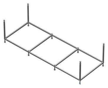 Монтажный комплект к акриловой ванне  /170х75/ (каркас, комплект креплений к стене,к фронтальной панели, слив-перелив хром) ZZ Roca UNO ZRU9302876