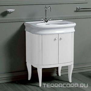 Тумба напольная 590х500хh750мм, под раковину 700мм, две распашные двери, (цв. белый глянец),  ZZ Simas Lante LAM70 bianco