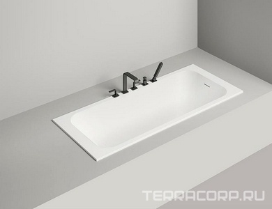 Ванна 1700х700хh600мм, встраив., литой камень S-Stone матовый цв.белый, д/к Up&Down в цвет ванны, интегрир.слив-перелив, ножки в компл,  ZZ Salini Orlanda Kit 102121M