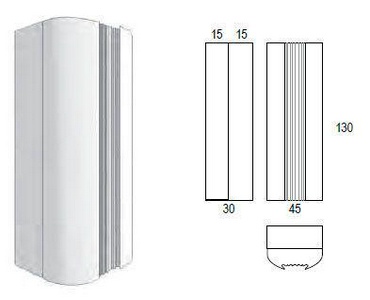 Пенал настенный 45х130х30см, петли справа (цв.Ebony, вставка BronzoAntico,крепл. в комплекте)  ZZ Karol Bania KB 250DX/Ebony/BrAntico