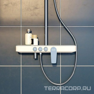 Душевая стойка IDDIS  SHESB3Fi06 (душ. шланг, душе лейка, держатель для душа) цв. белый/хром, ZZ Iddis Shelfy SHESB3Fi06