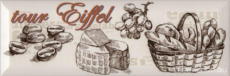 Керамическая плитка Absolut Keramika Monocolor 10x30 Decor Paris 03 10x30 Комбинированный 