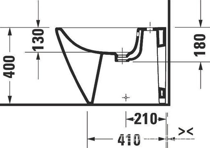 Биде напольное 370х570мм, с 1 отв.д/смесит., крепёж к полу в компл.,  ZZ Duravit Darling New 225010 00 00