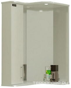 Зеркало-шкаф  СанТа  70 угловое, цв. белый ZZ Санта Аврора 116002 / к.т.409240