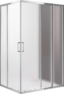 Душевой уголок 1300х1000хh1950мм, прямоугольный, правый/левый, (стекло рифленое Punto 6мм, фурн.цв.хром),  ZZ Cezares Molveno MOLVENO-AH-21-100+30-P-Cr