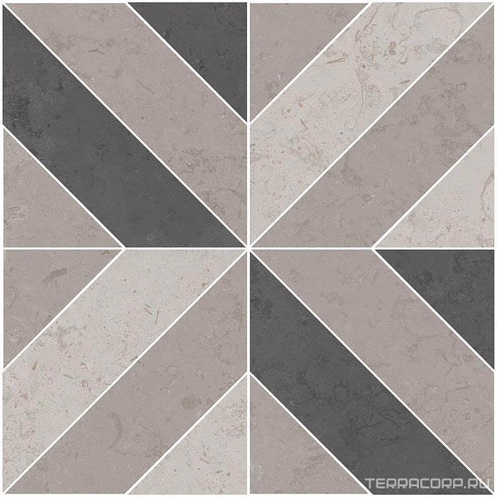 Керамогранит Kerama Marazzi Лаймстоун Декор Про серый матовый 60х60 Бежевый, фото 5