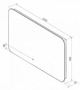 Зеркало 120х70 см с подсветкой, "холодный свет" ZZ Art & Max Ravenna AM-Rav-1200-700-DS-F