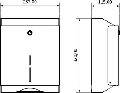 Диспенсер Commercial  для бумажных полотенец,,500 л., цв. хром, поверность глянцевая, ZZ Nofer Tissue 04010.B