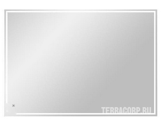 Зеркало 60х80 см, универсальный монтаж, LED подсветка с сенсорным выключателем, черный алюминиевый профиль