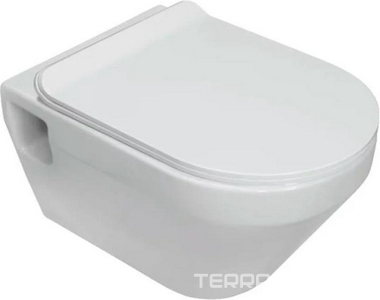 Унитаз подвесной безободковый Novel Rimless Slim, тонкая крышка-сиденье с микролифтом в компл Sanita Luxe Novel Slim WC.WH/Novel/SlimDM.Rim/WHT.G/S1