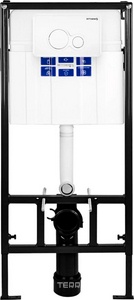 Копмлект для установки подвесного унитаза: застенный модуль, крепёж, панель 2-го смыва цв.,белый глянец, , Sava Fix Slim ZZ Bettoserb Morava SET40006457