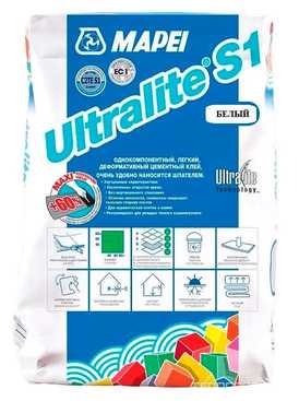 ULTRALITE S1 BIANCO высоко эластичный клей на цементной основе (15кг)