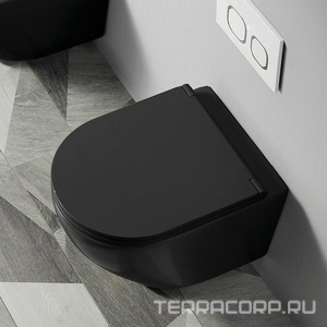 Унитаз подвесной Azario Grado 490х370х360 безободковый, быстросъем. сиденье с микролифт в компл., цв. черный  ZZ Azario Gloria AZ-0046N-MB