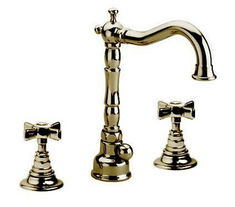 Смеситель для раковины на 3 отв., с д/к, (цв. бронза),  ZZ Gaia Princeton RB 812 BR