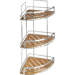 Полка для ванной комнаты угловая тройная, Wood XX