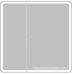Зеркальный шкаф 800x800x150мм, 2 распашн. двери, реверс, с встроен. по периметру светильником и сенсорным выключателем, 12W, 220-240V, BelBagno ZZ