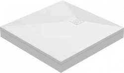 Поддон "Essentia" 90x90, плоский, литьевой мрамор, без сифона, цв.белый ZZ