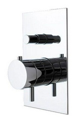 Смеситель (термостат) для душа, встраиваемый в стену, с переключателем, (круглая ручка), (цв.хром) 3M XX