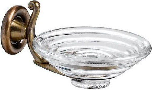 Мыльница настенная, (стекло прозрачное, держатель цв.бронза),  KL Pomd'or Windsor 26.60.01.011