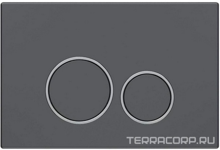 Клавиша двойного смыва, для инсталляции д/унитаза, (пластик цв.вороненая сталь), Vincea ZZ Vincea Универсал VFP-005GM