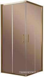 Душевое ограждение ZA 110x110x190 см, двери раздвижные, БЕЗ поддона, профиль бронза, стекло бронза ZZ