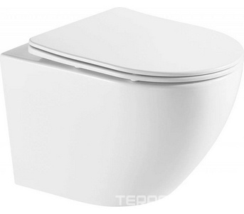 Унитаз подвесной , безободковый с сиденьем микролифт в компл., 370х490х360 мм, система антивсплеск, белый, ZZ Azario Grado AZ-0046-UQ1