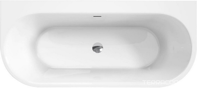 Ванна 1700x750xh580мм, пристенная, интегрированный слив-перелив, донный клапан цв.хром в компл., (акрил цв.белый), BelBagno ZZ BelBagno Универсал BB711-1700-750