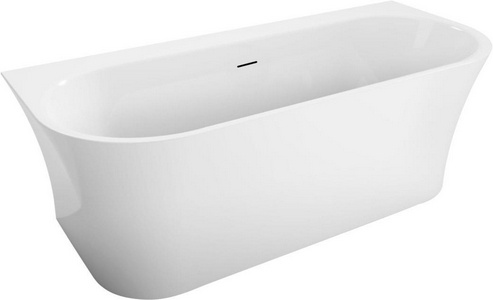Ванна 1700x750xh580мм, пристенная, интегрированный слив-перелив, донный клапан цв.хром в компл., (акрил цв.белый), BelBagno ZZ BelBagno Универсал BB711-1700-750
