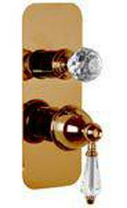 Смеситель для душа, встраиваемый в стену, с переключ., на 2/3 потребителя, (внешняя часть, БЕЗ внутрен. части арт.F4000), (цв.бронза),  Fima Carlo Frattini Elizabeth Chic F5089X6CBR