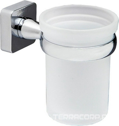 Стаканчик стеклянный настенный, хром, Lippe