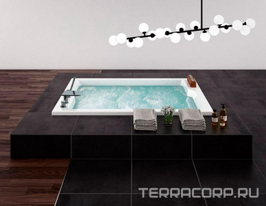 Ванна 190х145хh51см, прямоугольная, без каркаса и удлинённого слива-перелива, (акрил), Plane-Duo ZZ Cezares Plane Duo PLANE_DUO-190-145-51