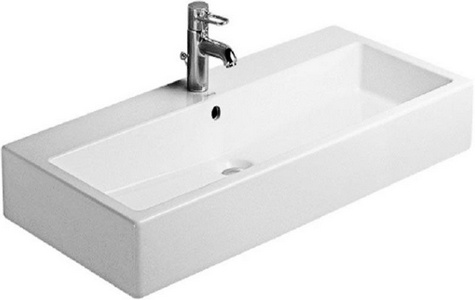 Раковина 1000x470мм, с 1 отв. д/смес., с переливом, установка на столешницу (крепл в компл.),  ZZ Duravit Vero 0454100027