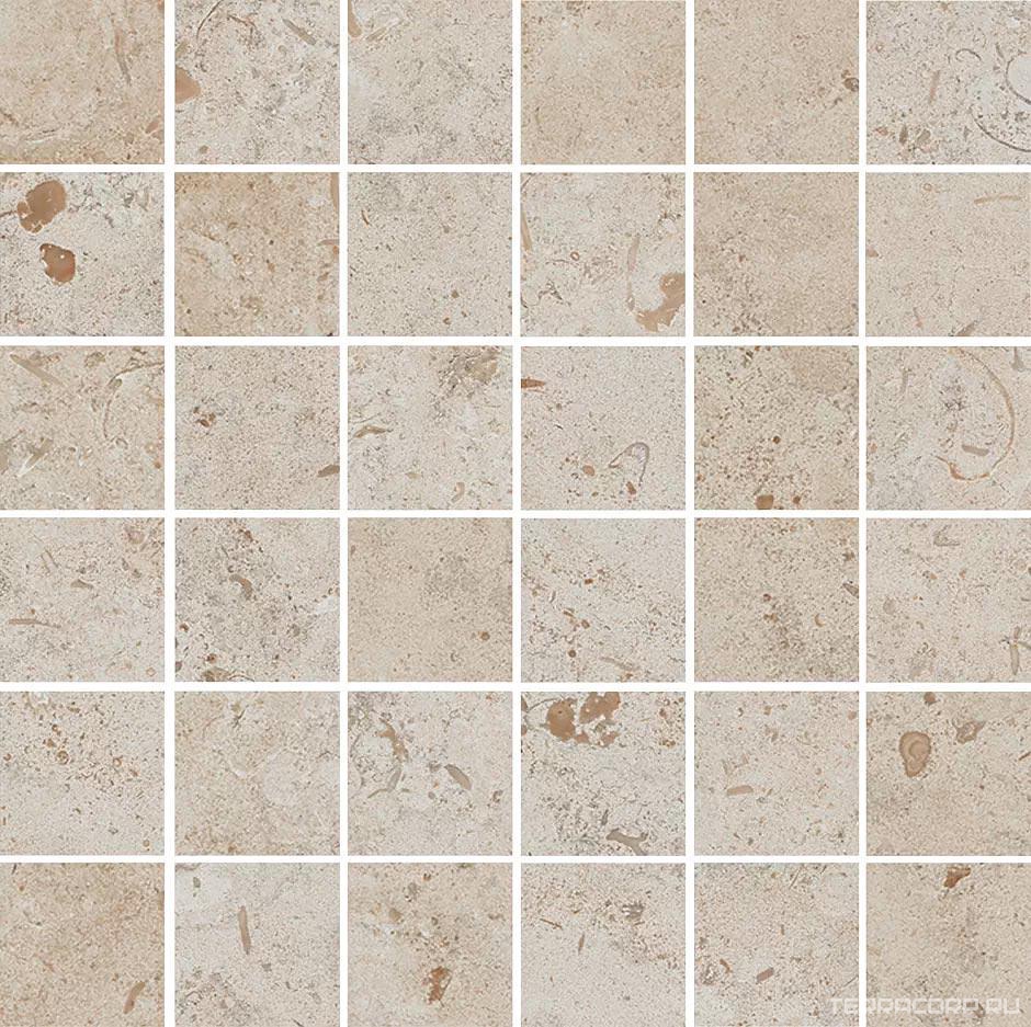 Керамогранит Kerama Marazzi Лаймстоун Декор Про бежевый темный матовый мозаичный 30х30 Бежевый, фото 5